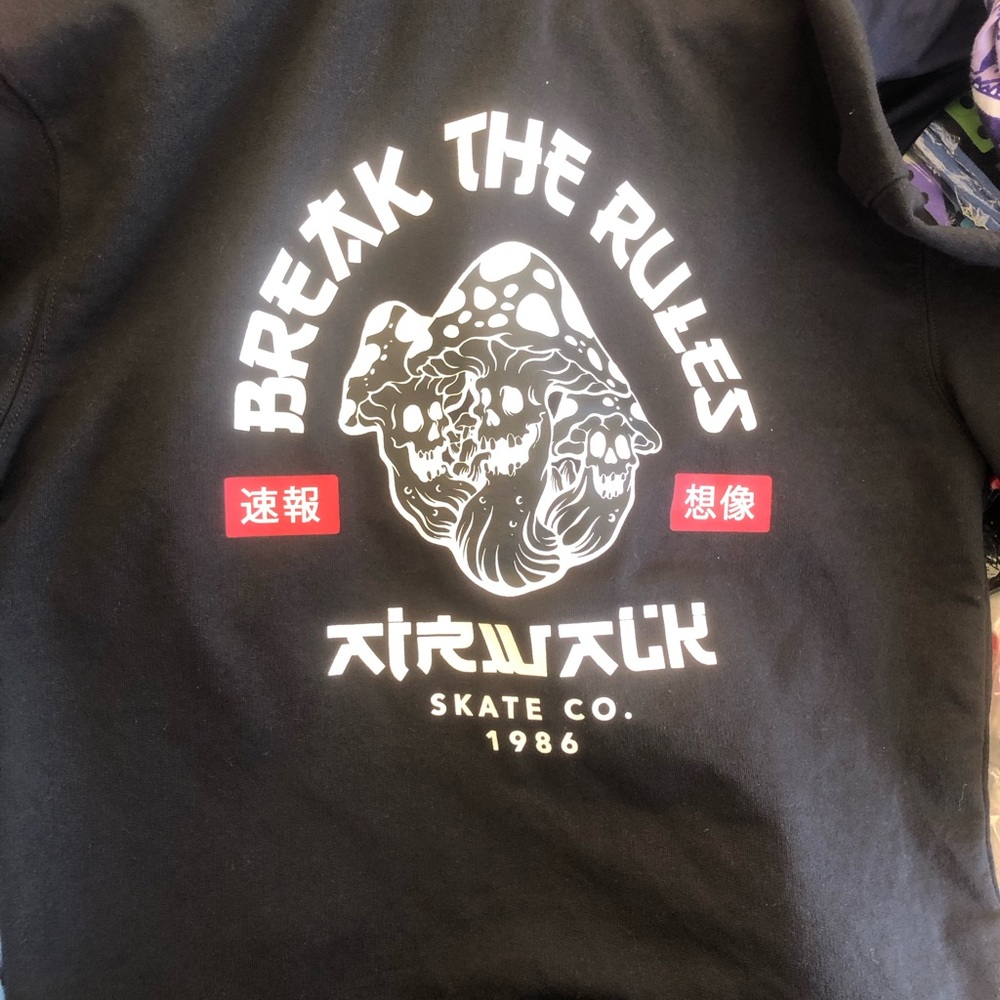 Airwalk Black Kids Hoodie with White & Red Graphic